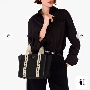 Kate Spade Black Tote with Cream Straps